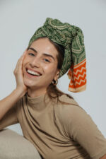 ⁦צעיף בלוקפרינט פייזלי GRN⁩ – תמונה ⁦2⁩